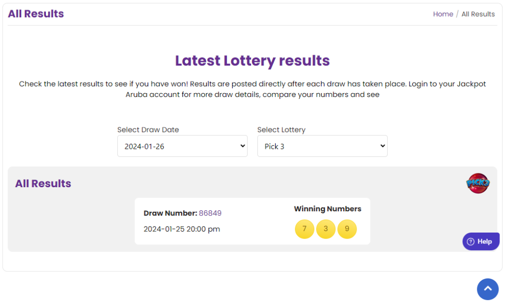 Latest Lottery Results